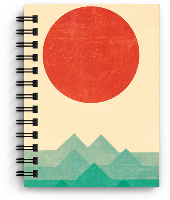DI-KRAFT Sun , mountines painting print handmade diary A5 Diary Unruled 150 Pages(Multicolor)
