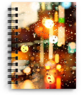 DI-KRAFT Water drops painting print handmade diary A5 Diary Unruled 150 Pages(Multicolor)