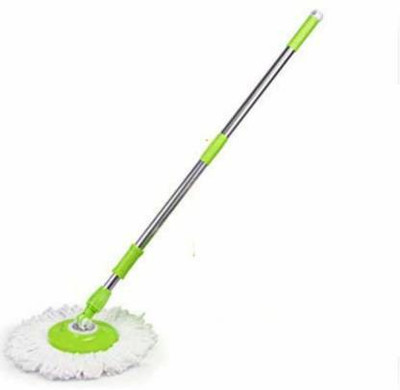 Aronika Mop Rod Stick Stainless Steel with Refill 360 Degree Rotating Pole String Mop. Spin Mop Extendable Handle Mop Rod(Green, White)