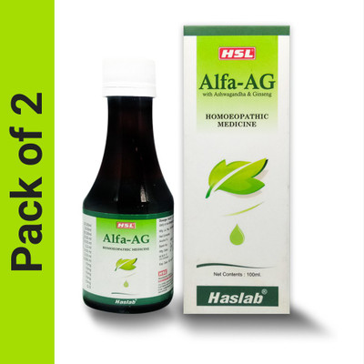 HASLAB Alfa Ag With Ashwagandha & Ginseng Syrup(2 x 100 ml)