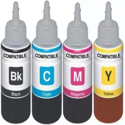 DARKPRINT Refill Ink For Use In ME Office 82WD, 85ND, 900WD, 940FW, 960FWD, WP-7011, WP-7018, WP-7511, WF-7521, WF-3011, WF-3521, WF-3531, WF-3541 Printers Compatible With Epson T1431 / 32 / 33 / 34 - 100 ML Each Bottle Black + Tri Color Combo Pack Ink Bottle
