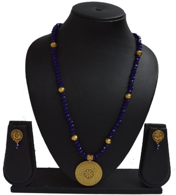 Sandhya Designer Studio Stone Blue, Gold Jewellery Set(Pack of 1)