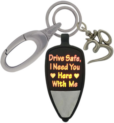 SHOKY LOOKS Multicolor Design Drive safe Msg For your Love in key chain style Light Reflection with Push Button with Shandar Mustache and High Quality Locking Lock Key Chain