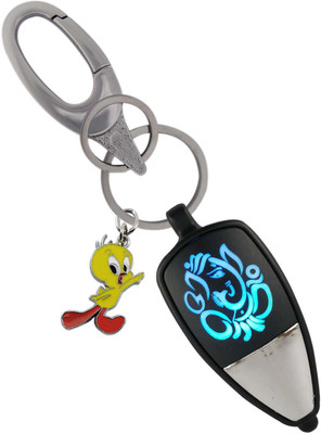 SHOKY LOOKS Multicolor Hindu Lord ( Ganesha ) Ganpati Bapa style Light Reflection with Push Button with Cute Tweety along with Stylist High Quality Hanging Lock Key Chain