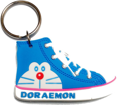 kd collections Doraemon Double Sided Rubber Sports Shoes Keychain - Blue Color - 1 Keychain Key Chain