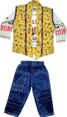 PK Boys Party(Festive) Jacket Jeans, T-shirt(blue)