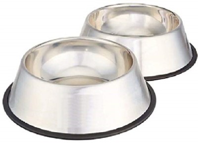 puphe Pet Bowl / Dog and Cat Feeding Bowl 700 ML ROUND Stainless Steel Pet Bowl(700 ml Silver)