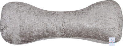 Heart Home Microfibre Solid Lumbar Pillow Pack of 1(Grey)