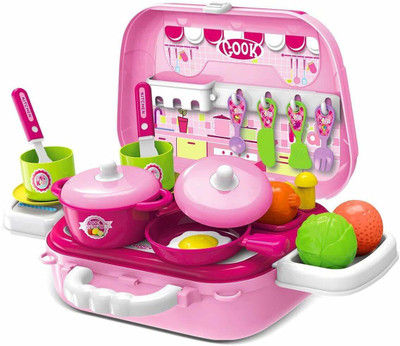 Jay Shree Gopal 2 in 1 pretent play Mini-kitchen set Bag toy for girl age 3+