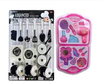 mohini collection Combo Pack of Kitchen Set and Makeup kit Toy