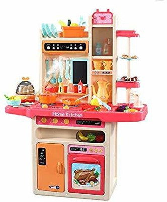 Jay Shree Gopal Big Size Portable Suitcase Shape Musical Kitchen Set Toy for Kids with Light and Accessories