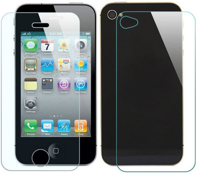 Mobilive Front and Back Tempered Glass for Apple iPhone 4(Pack of 2)