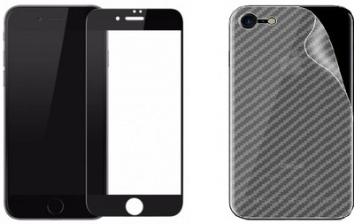 ELEF Front and Back Tempered Glass for Apple Iphone SE Ultra Thin Carber Fiber Back Skin with 11D Tempered Glass(Pack of 2)