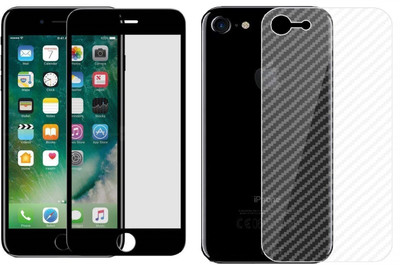 ELEF Front and Back Tempered Glass for Apple Iphone 6 Ultra Thin Carber Fiber Back Skin with 11D Tempered Glass(Pack of 2)