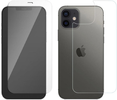 Casesily Edge To Edge Tempered Glass for Apple iPhone 12 (Front 0.3mm Thin Real Glass & Back Flexible Guard)(Pack of 2)