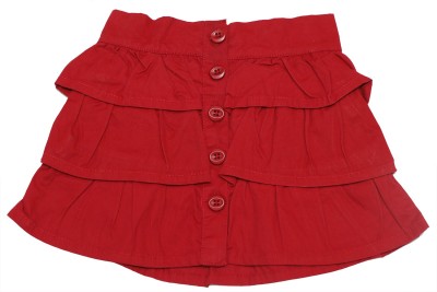 ChildKraft Solid Baby Girls Gathered Red Skirt