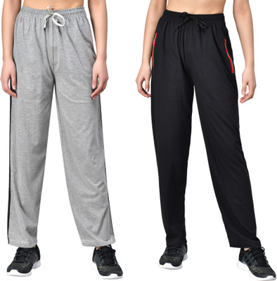 Fflirtygo Solid Women Black, Grey Track Pants