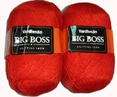 Vardhman Wool Big boss Wool Hand Knitting Yarn Soft Fingering Wool Thread Art Craft Shade no.18 Candy red 400gm