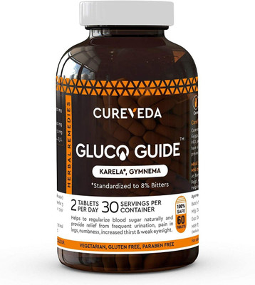 Cureveda Gluco Guide - For Endocrine & Diabetic Health - pack of 1(60 Tablets)