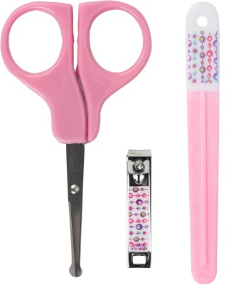 NUBY Grooming Nail Care Set - Nail Clipper + Scissor + Emery Board(Pink)