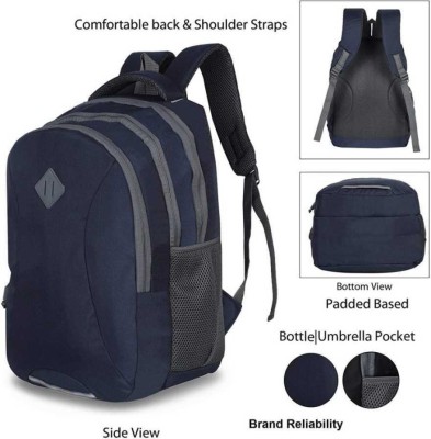 MILLIONPRO Casual Waterproof Laptop Bag/Backpack for Men Women (Grey 30L) Waterproof School Bag(Dark Blue, 30 L)