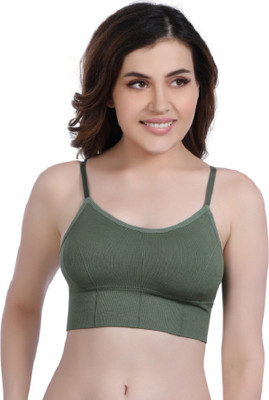 SAWKU Women Cami Bra Lightly Padded Bra(Green)