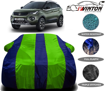 V VINTON Car Cover For Tata Nexon (With Mirror Pockets)(Green)