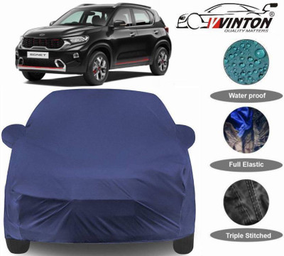 V VINTON Car Cover For Kia Sonet (With Mirror Pockets)(Blue)
