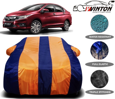 V VINTON Car Cover For Honda City i-Vtec (With Mirror Pockets)(Orange)