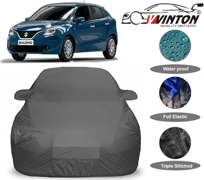 V VINTON Car Cover For Maruti Suzuki Baleno (With Mirror Pockets)(Grey)