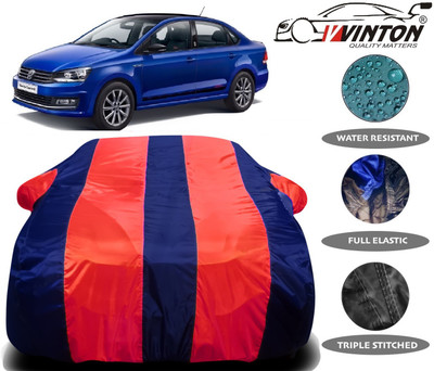 V VINTON Car Cover For Volkswagen Vento (With Mirror Pockets)(Red)