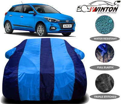 V VINTON Car Cover For Hyundai Elite i20 (With Mirror Pockets)(Blue)
