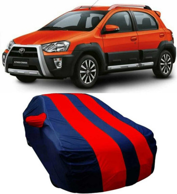V VINTON Car Cover For Toyota Etios Cross (With Mirror Pockets)(Red, Blue)