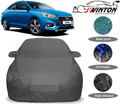V VINTON Car Cover For Hyundai Verna (With Mirror Pockets)(Grey)