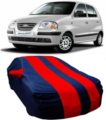 V VINTON Car Cover For Hyundai Santro Xing (With Mirror Pockets)(Red, Blue)