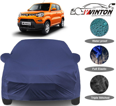V VINTON Car Cover For Maruti Suzuki S-Presso (With Mirror Pockets)(Blue)