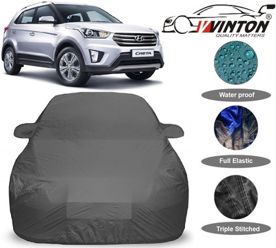 V VINTON Car Cover For Hyundai Creta (With Mirror Pockets)(Grey)