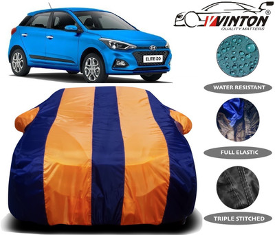 V VINTON Car Cover For Hyundai Elite i20 (With Mirror Pockets)(Orange)