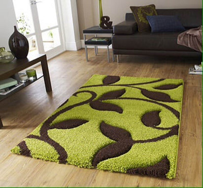 SPA Furnishing Green Polyester Carpet(2 ft,  X 4 ft, Rectangle)