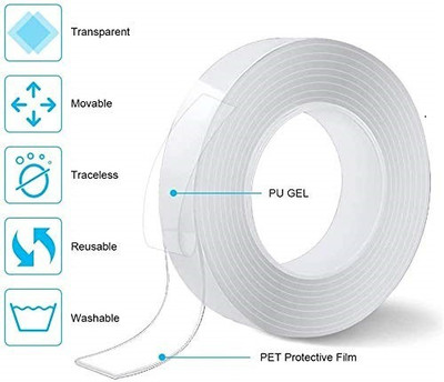 Top Select DOUBLE SIDE NA Cello Tape (Manual)(Set of 1, White)