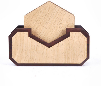Nexat Hexagon Reversible Wood Coaster Set(Pack of 6)