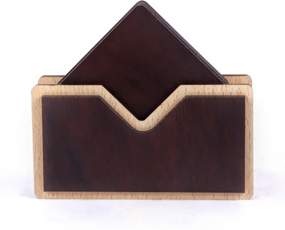 Nexat Square Reversible Wood Coaster Set(Pack of 6)