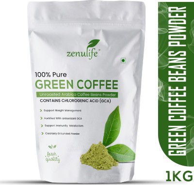 zenulife Green Coffee Beans Powder for Weight Loss Management 1Kg Instant Coffee(1 kg)