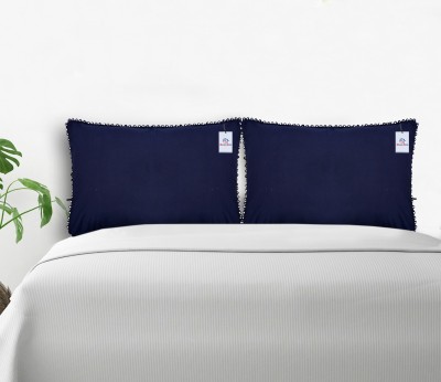 Heart Home Plain Pillows Cover(Pack of 2, 43 cm*61 cm, Blue)