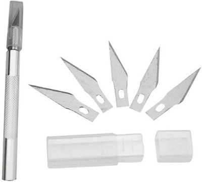 Bakers cutlery Detail Pen Knife Metal Grip Hand-held Paper Cutter(Set Of 1, Silver)