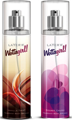 LAYER'R Wottagirl Combo 2 Vanilla Twist;Secret Crush Body Mist  -  For Women(135 ml, Pack of 2)