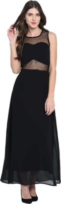 ADDICTED ATTIRE Women Maxi Black Dress