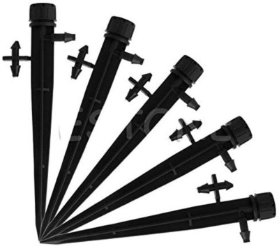 DIY Crafts 360 Degree Adjustable Water Flow Irrigation Drippers On Stake Emitter Drip System (4mm /7mm Tube) DIY Garden Lawn Works (Pack of 10 Pcs Set, Black) Drip Irrigation Kit