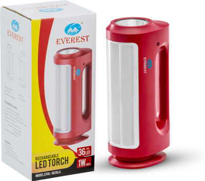 EVEREST Rechargeable 36pcs 0.5 W LED + 1 W Torch Emergency Light 10 hrs Lantern Emergency Light(Red)