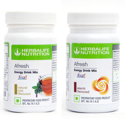 HERBALIFE Afresh Energy Drink - Tulsi Flavor & Elaichi Flavor For Weight Loss Energy Drink(2x50 g, Tulsi, Elaichi Flavored)